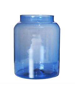 Shape Mouthblown Recycled Bottle Vase blue h25 d19