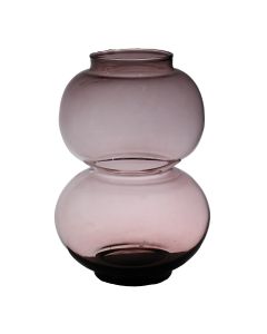Round Duo Mouthblown Recycled Vase purple h25 d16