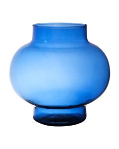 Deborah Mouthblown Recycled Belly Vase blue h23 d23