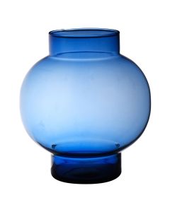 Deborah Mouthblown Recycled Belly Vase blue h26 d26