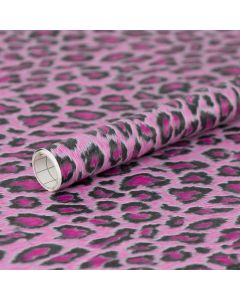 Leopard Self Adhesive Foil Big Roll pink 45cmx15mtr