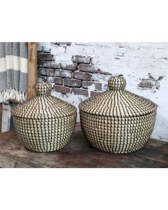 Basket w. lid set of 2