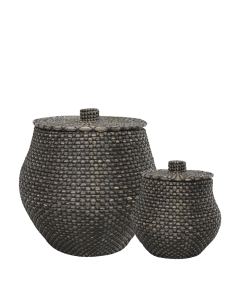 Baskets w. lids set of 2