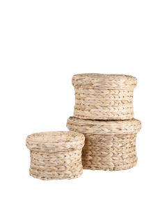 Wicker Basket w. lid set of 3