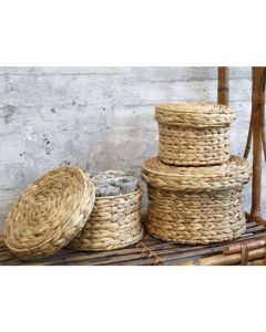 Wicker Basket w. lid set of 3