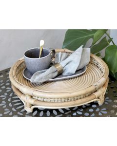 French wicker Tray w. feet