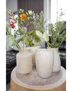 Essentials Emilia Granite Vase sand h20 d14