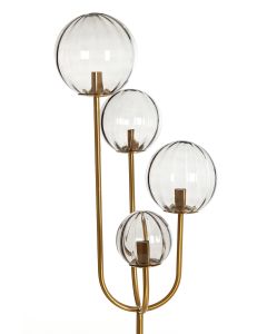 Floor lamp 4L E14 42x20x182 cm MAGDALA glass light grey+gold