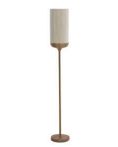 Floor lamp Ø23x159 cm DANIA wood print natural+rope cream