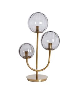 D - Table lamp 3L E14 38x20x60 cm MAGDALA glass light grey+gold