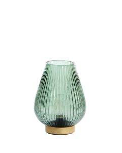 A - Table lamp LED Ø14,5x19,5 cm TAJERA glass dark green+gold