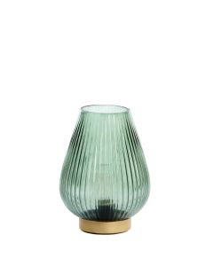 Table lamp LED Ø14,5x19,5 cm TAJERA glass dark green+gold