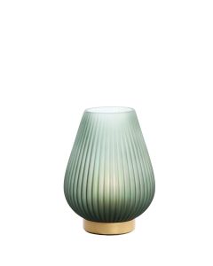 A - Table lamp LED Ø14,5x19,5 cm TAJERA glass matt d green+gold