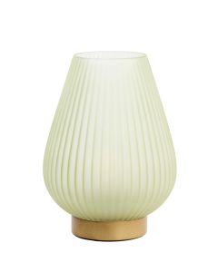 Table lamp LED Ø21x28 cm TAJERA glass matt light green+gold