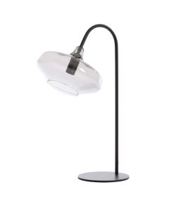 Table lamp E14 31x22x50 cm SOLNA matt black+smoked glass