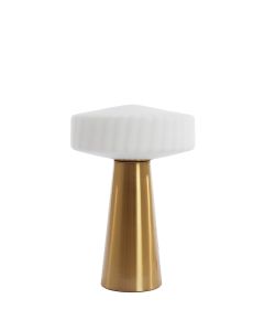 Table lamp Ø30x45 cm PLEAT glass matt white+gold