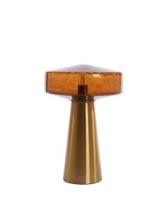 A - Table lamp Ø30x45 cm PLEAT glass brown+gold