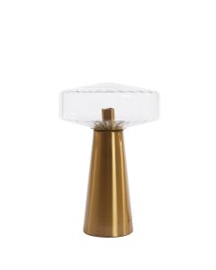 A - Table lamp Ø30x45 cm PLEAT glass clear+gold