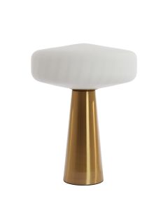 Table lamp Ø40x53 cm PLEAT glass matt white+gold