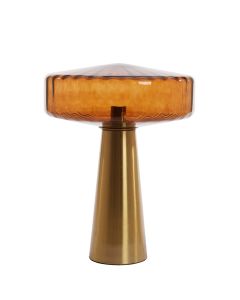 Table lamp Ø40x53 cm PLEAT glass brown+gold