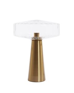 A - Table lamp Ø40x53 cm PLEAT glass clear+gold