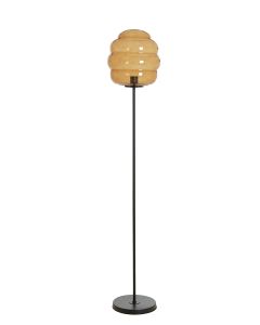 D - Floor lamp Ø30x160 cm MISTY glass brown+black