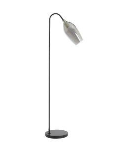 Floor lamp 67x30,5x160 cm LUKARO glass smoked+matt black