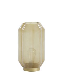 A - Table lamp LED Ø15x27 cm YVIAS glass milky light yellow+gold