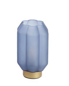 A - Table lamp LED Ø15x27 cm YVIAS glass matt dark blue+gold