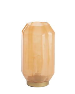 A - Table lamp LED Ø15x27 cm YVIAS glass milky orange+gold