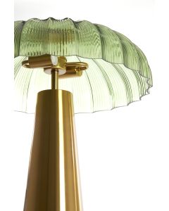 Table lamp 2L Ø40x51 cm FUNGO glass green+gold