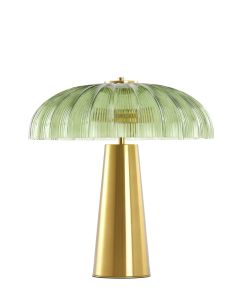 Table lamp 2L Ø50x51 cm FUNGO glass green+gold