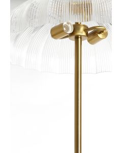 Floor lamp 2L Ø50x155 cm FUNGO glass clear+gold