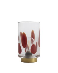 D - Table lamp LED Ø10x17 cm NENON glass clear-coral