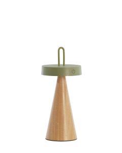 A - Table lamp LED Ø13x28,5 cm ANKENTA olive green+wood natural