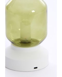 A - Table lamp LED Ø11x19 cm MEREY glass green+cream