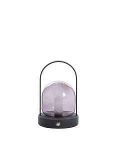 Table lamp LED Ø12x19 cm YEREMI glass smoked+matt black