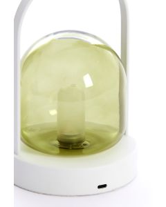 A - Table lamp LED Ø12x19 cm YEREMI glass green+cream