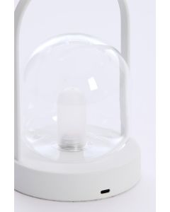 Table lamp LED Ø12x19 cm YEREMI glass clear+cream