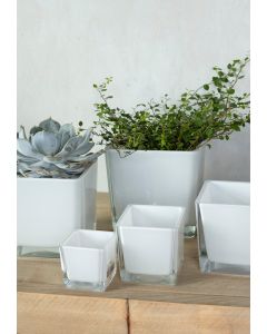 Regular Cubic Vase white 10x10x10cm