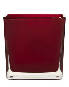 Regular Cubic Vase red 6x6x6cm
