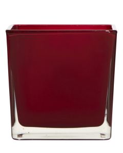 Regular Cubic Vase red 12x12x12cm