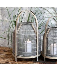 Wicker Lantern w. mesh