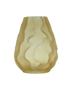 Crinkle Belly Vase yellow h26 d21