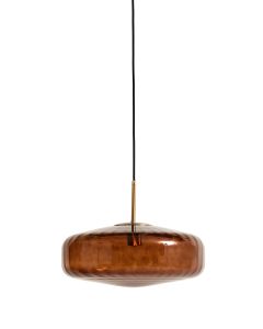 A - Hanging lamp Ø30x17 cm PLEAT glass brown+gold