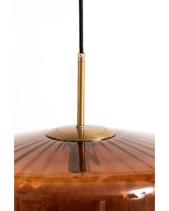 Hanging lamp Ø30x17 cm PLEAT glass brown+gold