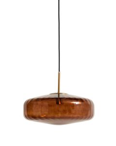 A - Hanging lamp Ø40x17 cm PLEAT glass brown+gold