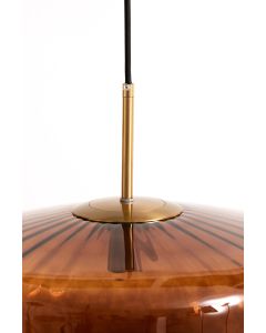 Hanging lamp Ø40x17 cm PLEAT glass brown+gold