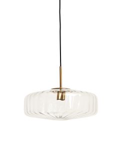 A - Hanging lamp Ø40x17 cm PLEAT glass clear+gold