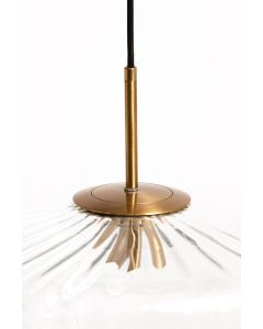 Hanging lamp Ø40x17 cm PLEAT glass clear+gold